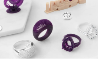 Anillos detallados en resina calcinable